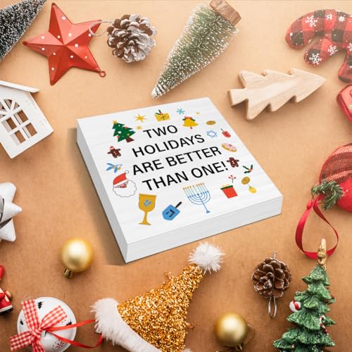 Christmas Hanukkah Decor Two Holidays Are Better Than One Wood Sign