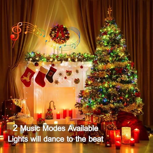Brizled RGB Christmas Lights 200 LED 66 ft - Orange Purple Halloween on Clear Wire