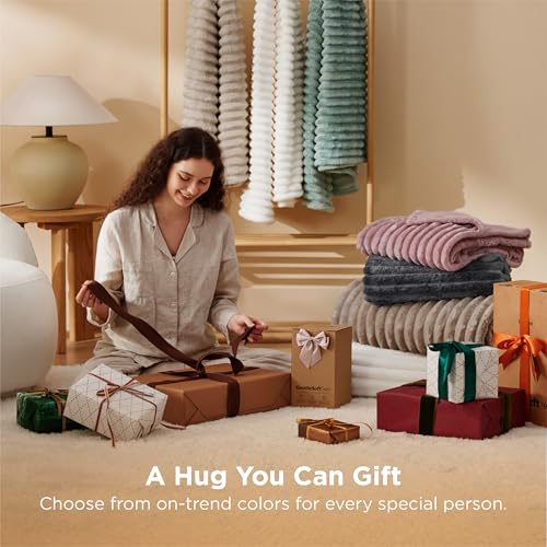 Bedsure King Size Beige Flannel Fleece Blanket - Ultra Soft & Cozy