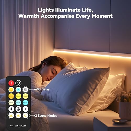 16.4 ft Tunable White COB LED Strip Lights with RF Remote, Dimmable, Super Bright, 2700K-6500K