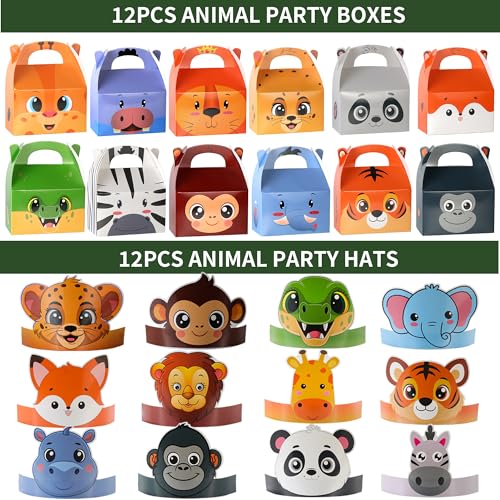 Wild One Jungle Safari Birthday Party Kit - 256 Pcs Animal & Favor Supplies - Animal Party Favors
