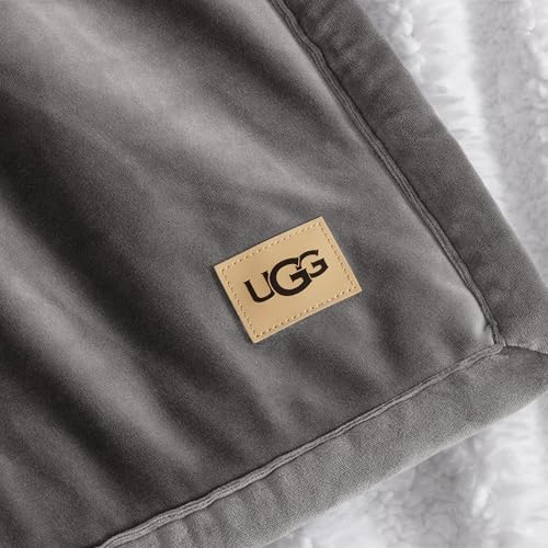 UGG Bliss Fleece Throw Blanket Charcoal Grey 50x70 for Couch & Bed