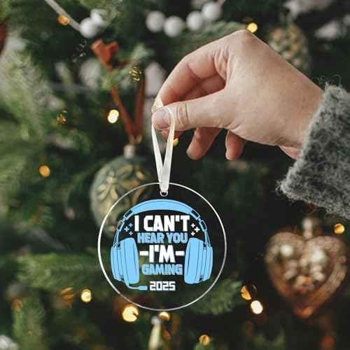 Video Game Ornaments - I Can't Hear You I'm Gaming 2025 Christmas Ornaments - Gaming Ornaments for Christmas Tree - Gamer Gifts for Men Teen Boys