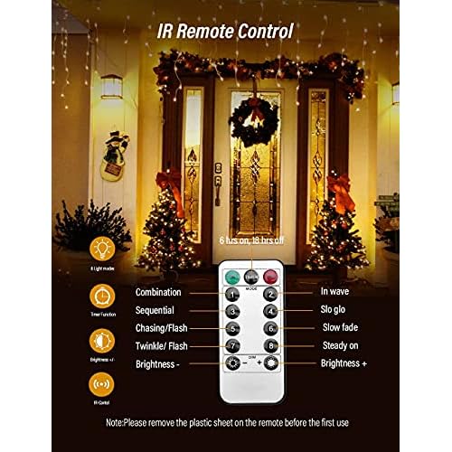Mikasol Fairy String Lights, 1 Packs Led Fairy Lights Battery Operated Waterproof Copper Wire with Remote Control Fairy Lights for Bedroom. Firefly Lights Christmas Lights 8 Modes (16.4 ft/Warm White)