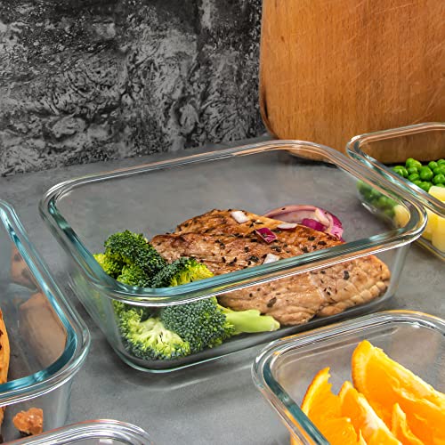 Pink Glass Food Storage Containers Set - Leak-Proof Meal Prep with Lids, 12-Pack