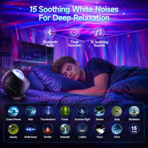 One Fire Northern Lights Galaxy Projector Black - 7-15 Year Old Boy Birthday Gift