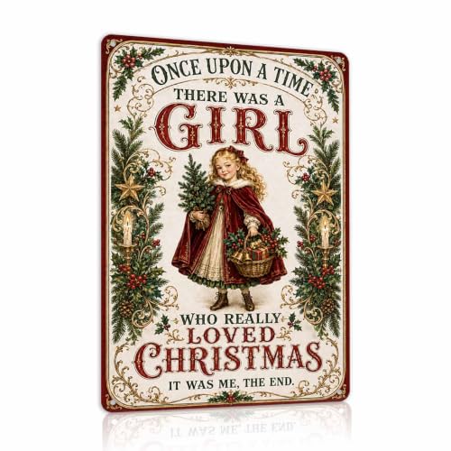 Hannial Christmas Lover Sign Victorian Girl Holiday Wall Decor 8x12 Inches