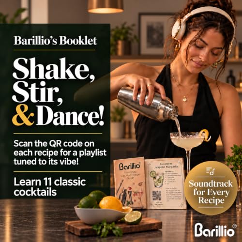 Barillio Gold Bartender Kit with Bamboo Stand - 23-Pc Cocktail Set