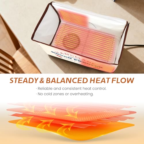 Off-White Extra Large Dough Proofing Box with 3-Sided Heating, 24H Timer - L-21.6'' x 11.8'' x 11.8''