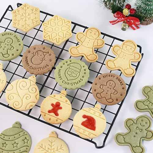 Snowflake Cookie Cutters Set 8 Pcs 3D Winter Holiday Cookies Cutter for Party Christmas Decoration (Xmas Snowflake)