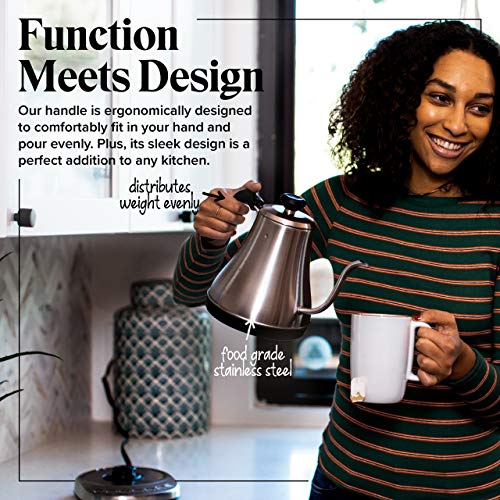 Gooseneck Electric Kettle with Temperature Control - 0.8L Stainless