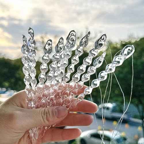 36 pcs Plastic Icicle Christmas Glitter Icicle Ornaments Crystal Icicles for Christmas Tree Christmas Ornaments 5.12 Inch for Wedding,Thanksgiving,Party (transparently)