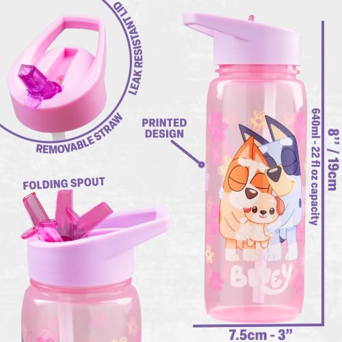 Bluey Girls Lunch Bag Set with Bento Box & Water Bottle - Pink/Multi, 3 Piece