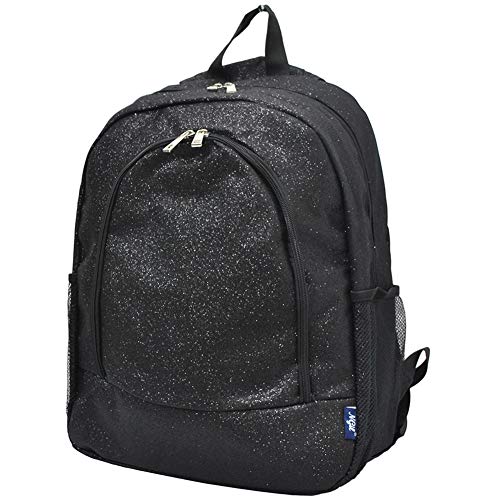 NGIL Glitter-Black Canvas School Backpack - Lightweight & Durable for Kids & Teens