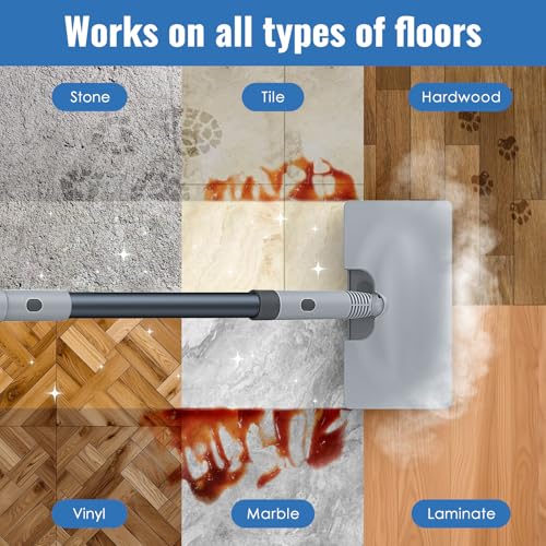 FEPPO Soft Gray Steam Mop & Detachable Handheld Steam Cleaner for Home & Floor
