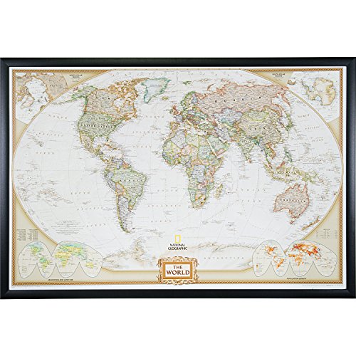 Craig Frames Travel Map with Pins, 24x36 Executive World for Wall