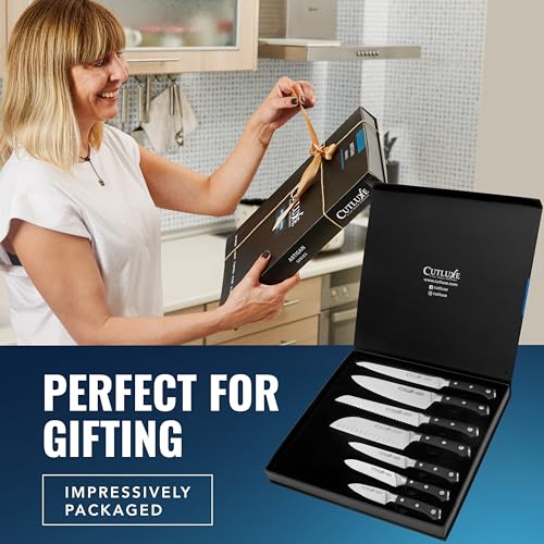 7-Piece Chef Knife Set with German Steel Razor Sharp Blades – Kitchen Cutlery