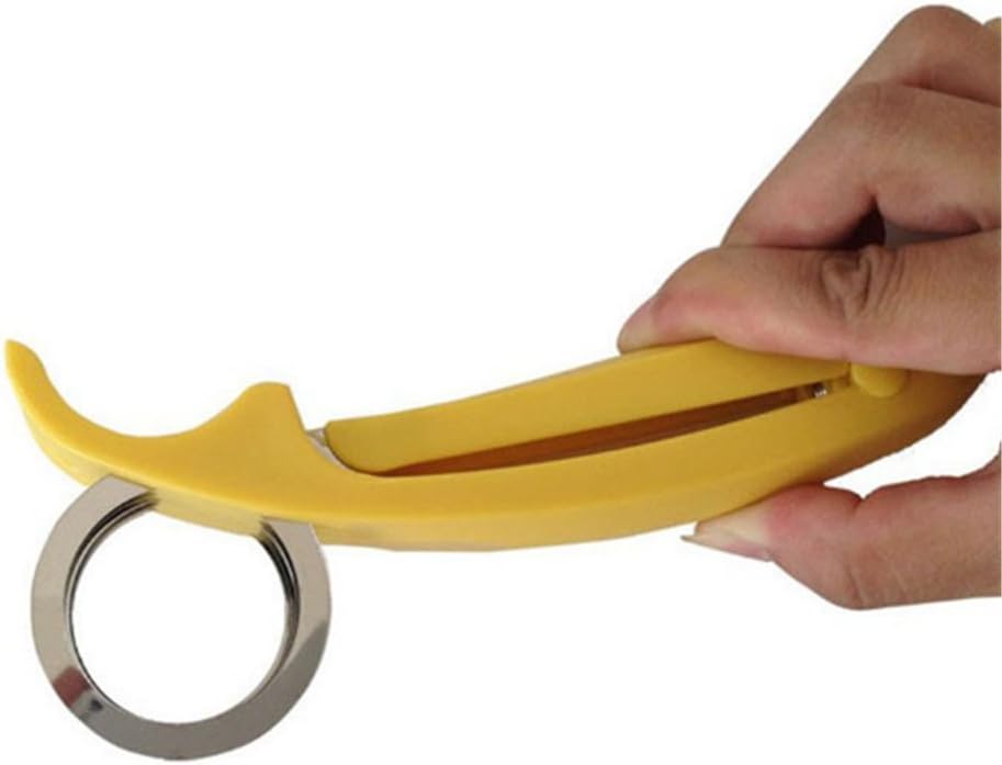 Skiennix Stainless Steel Banana Chopper - Creative Fruit Cutter & Vegetable Peeler | Yellow
