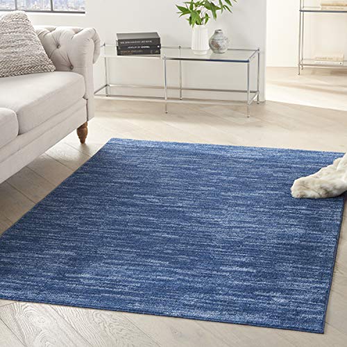 Nourison Indoor Outdoor Area Rug - Navy Blue, 4' x 6' Rectangular
