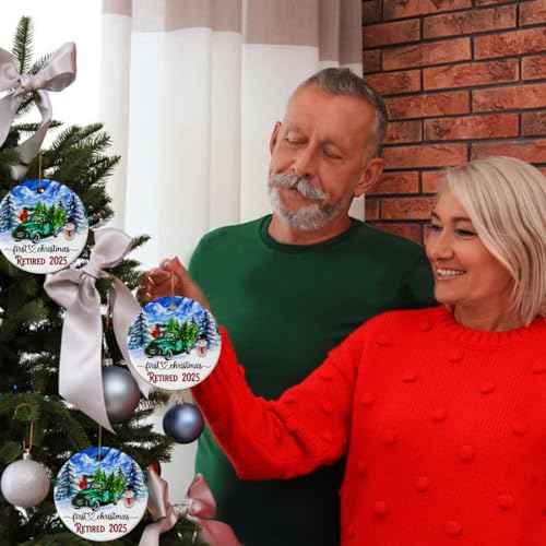 JUNQIU Retirement Ornament 2025, Best Retirement Gift for Woman Or Men - Retired Gifts for Women Mom Nurses Teacher, Retirements Decorations - First Christmas Retired Ornament 2025