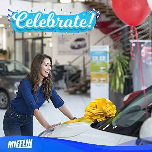 Mifflin-USA - Big Car Bow - Matte Yellow, 18 Inch - Giant Gift Bow for Birthday, Christmas - Huge Car D?cor