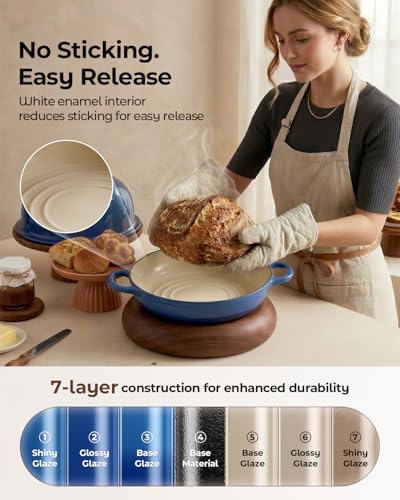 9.5-Inch Enamel Cast Iron Sourdough Bread Oven Dome Lid - Blue, Variation of Bread Oven