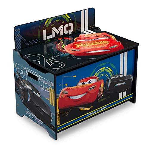 Delta Children Disney/Pixar Cars Deluxe Toy Box with Graphics, Safety Lid