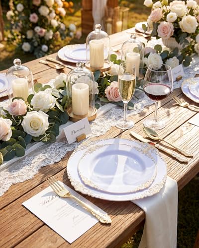 10.25 Inch Gold Plastic Dinner Plates - Pack of 100 for Parties & Events