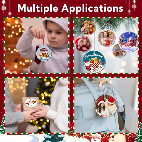 White 60 pcs Sublimation Ceramic Ornaments 3 Inch Round Holiday Decor