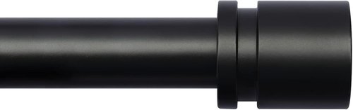 Byondeth Adjustable Curtain Rods - 16 to 60 Inches | 1 Inch Diameter with Black Aluminium Finials