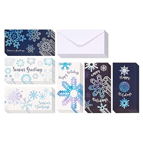 Snowflake Winter Money Envelope Pack — 36 Gift Card & Cash Holders with Elegant Design