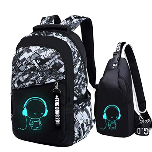 Asge Camouflage School Backpack for Boys & Teens Large Nylon Daypack