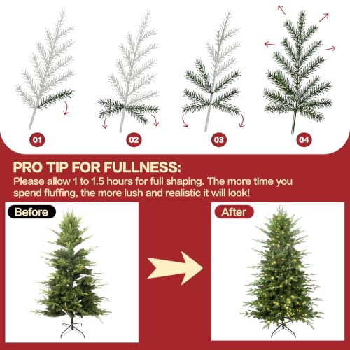 5ft Pre-Lit Aspen Fir Artificial Christmas Tree - Slim Pencil Xmas Tree