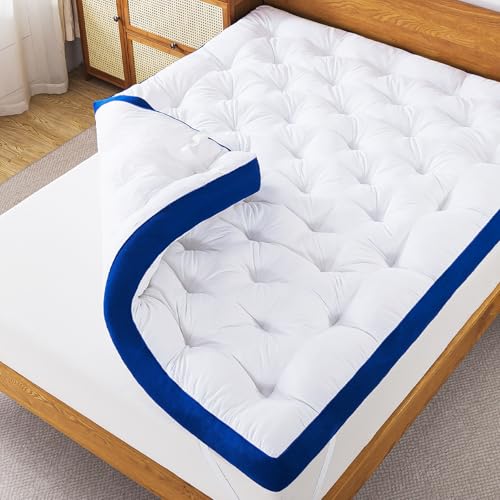 White Queen Memory Foam Mattress Topper 5 Inch Thick Supportive & Breathable