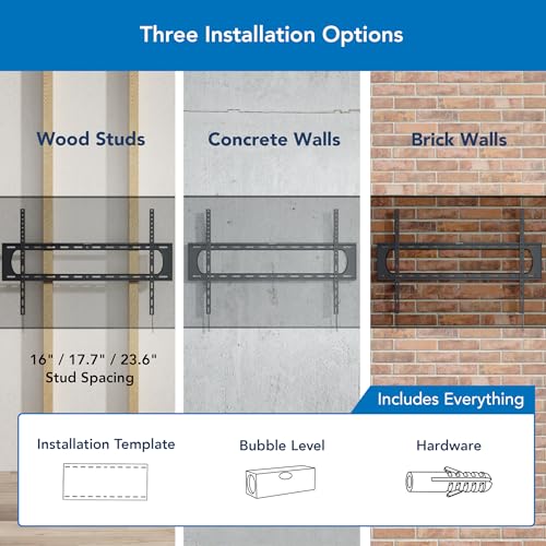 Heavy Duty XXL Fixed TV Wall Mount for Large Screens up to 120 Inches
