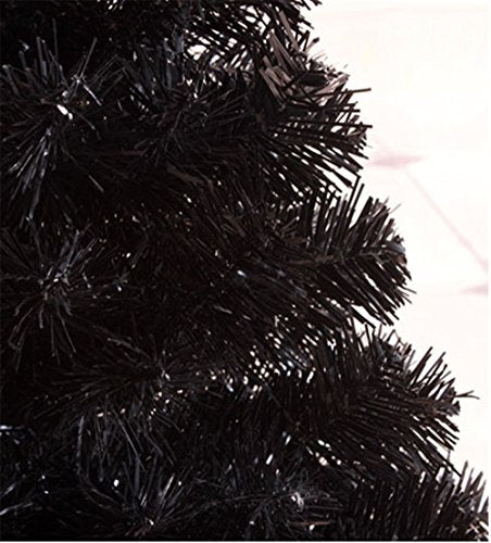MOJUN 90cm Artificial Christmas Tree with Plastic Stand Holder Base – Black
