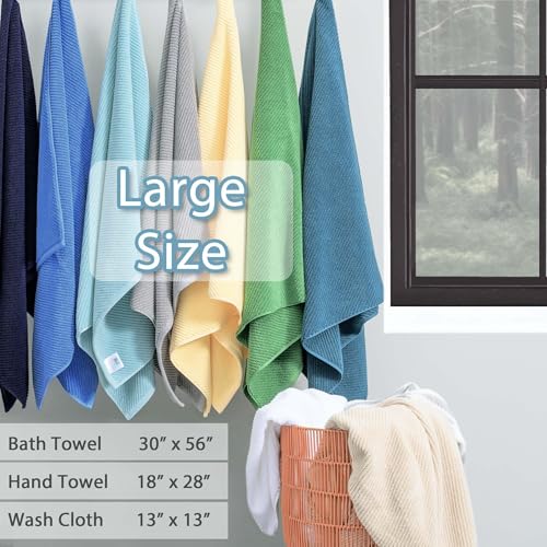 VOOVA & MOVAS 6PC Towel Set, 100% Cotton, Aqua Teal