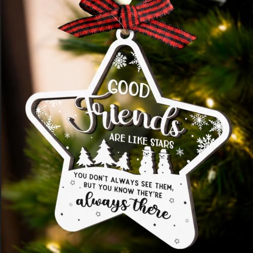 HANATOCA Star Friends Friendship Christmas Ornament for Women - Bestie Gift
