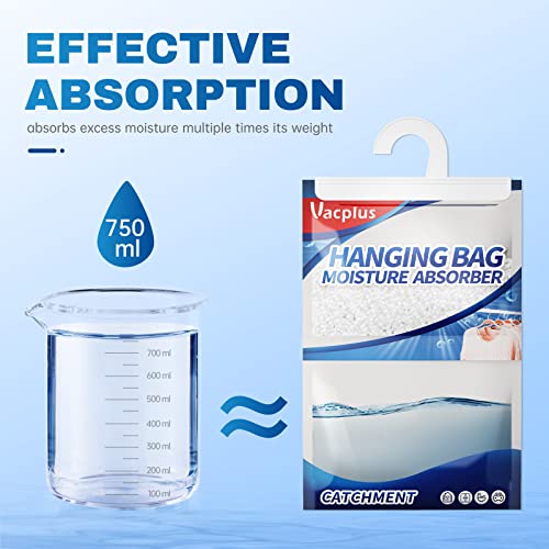 Vacplus Moisture Absorber Pack - 10 Hanging Bags, 14 OZ Strong Moisture Control