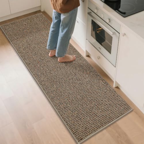 BEQHAUSE 24x72 Taupe Kitchen Runner Rug Non-Slip Floor Mat for Kitchen