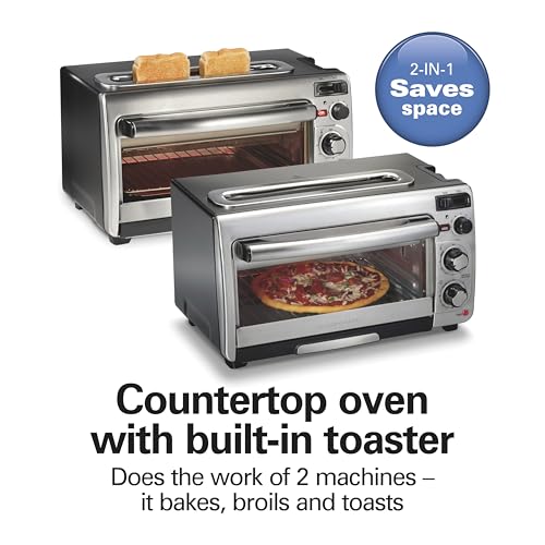 Hamilton Beach 2-in-1 Countertop Toaster Oven & Long Slot Toaster - Stainless Steel
