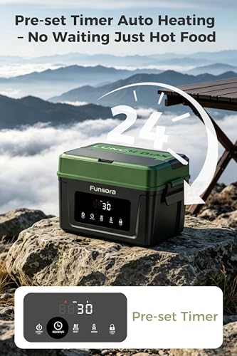 Cordless Electric Lunch Box Food Warmer with Timer & Large Capacity