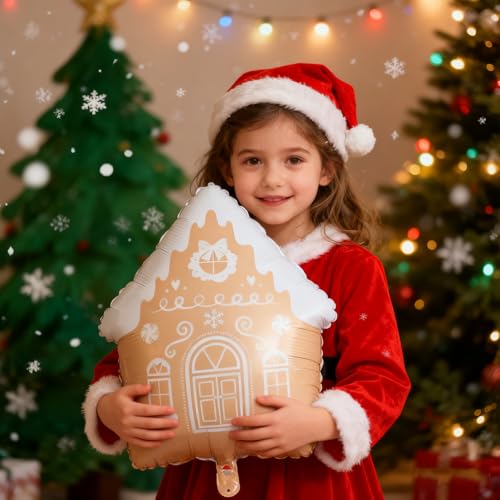 GIHOO Red Brown Christmas Gingerbread Balloon Arch Kit 146pcs Holiday Decor