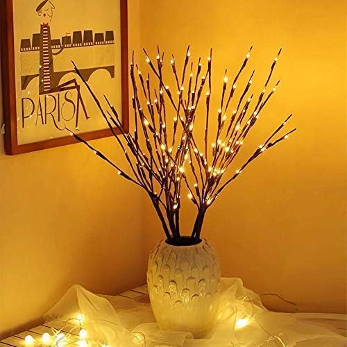 3-Pack EAMBRITE Brown Lighted Twig Branches Pathway Lights with 60 LED Warm White Bulbs