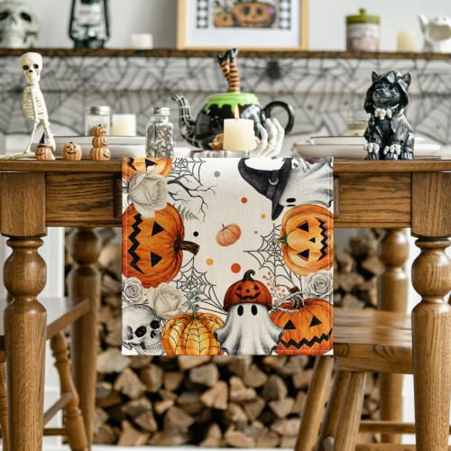 Artoid Mode 13x120 Inch Halloween Table Runner Home Party Decor Orange
