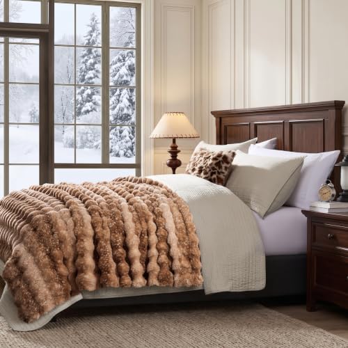 WDCOZY Deer Fawn Animal Print Bubble Throw Blanket - Queen 90x90 Inches