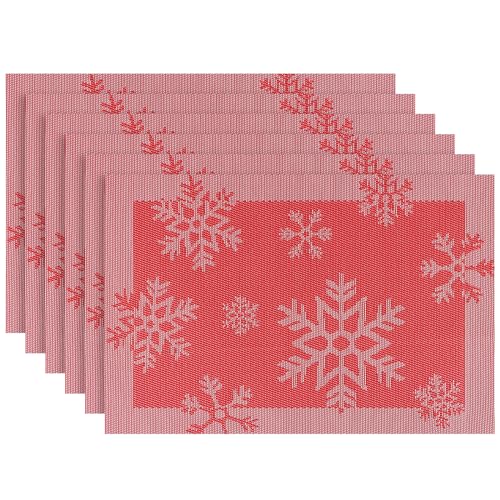Aofmee Christmas Placemats Set of 6, Washable Place Mats for Kitchen