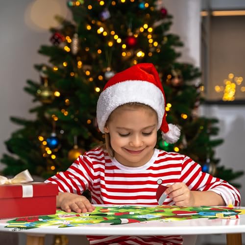 DIY Felt Christmas Tree 3.2 ft with 32 Ornaments for Kids – Reusable Wall Decorations