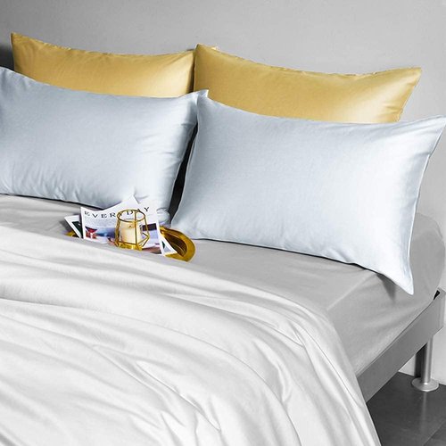 FLXXIE Zipped Satin Pillowcases - Silky Soft for Hair & Skin | 20"x26", White (2 Pack)