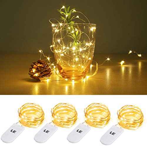 Lighting EVER Fairy Lights Battery Operated 20 LED Mini String Lights, Waterproof Small Pixie Lights for Mason Jars, Crafts, DIY Decorations, Wedding Party Centerpieces, Bedroom Christmas D?cor